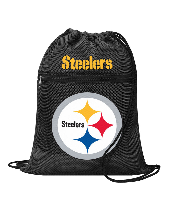 Pittsburgh Steelers Mesh Pocket Drawstring Backpack FOCO - FOCO.com