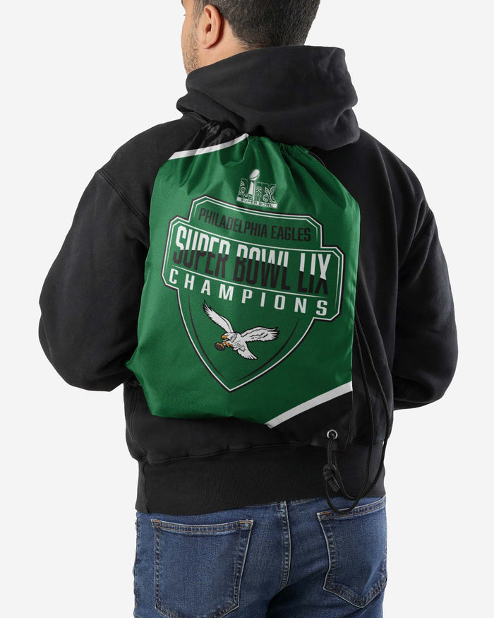 Philadelphia Eagles Super Bowl LIX Champions Kelly Green Drawstring Backpack FOCO - FOCO.com