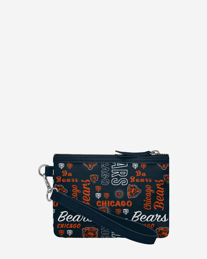 Chicago Bears Spirited Style Printed Collection Repeat Logo Wristlet FOCO - FOCO.com