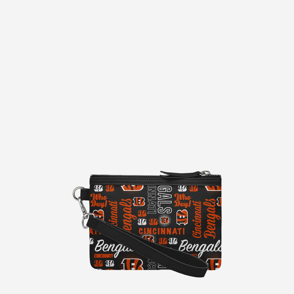 Cincinnati Bengals Spirited Style Printed Collection Repeat Logo Wristlet FOCO - FOCO.com