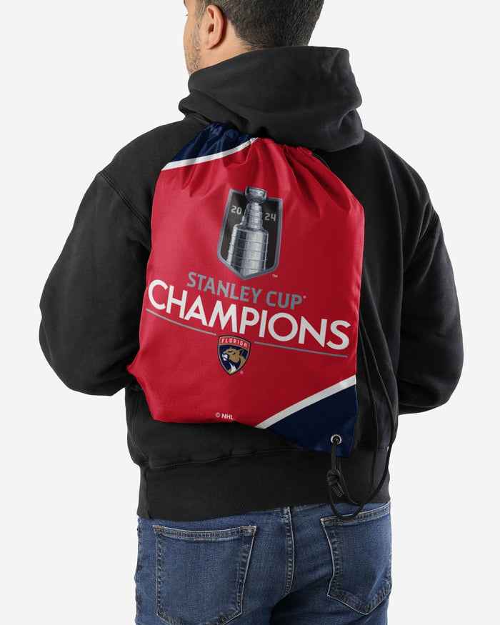 Florida Panthers 2024 Stanley Cup Champions Drawstring Backpack FOCO - FOCO.com