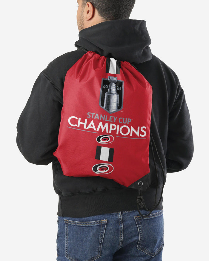 Carolina Hurricanes 2026 Stanley Cup Champions Drawstring Backpack FOCO - FOCO.com