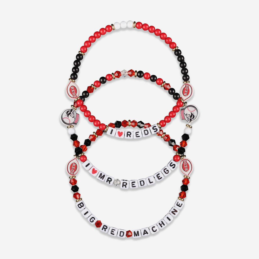 Cincinnati Reds 3 Pack Friendship Bracelet FOCO - FOCO.com