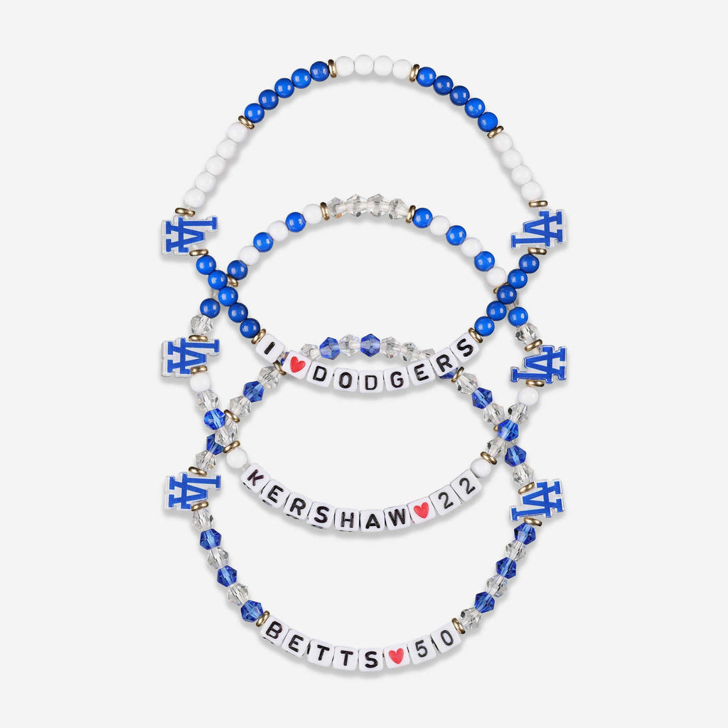 Clayton Kershaw & Mookie Betts Los Angeles Dodgers 3 Pack Player Friendship Bracelet FOCO - FOCO.com