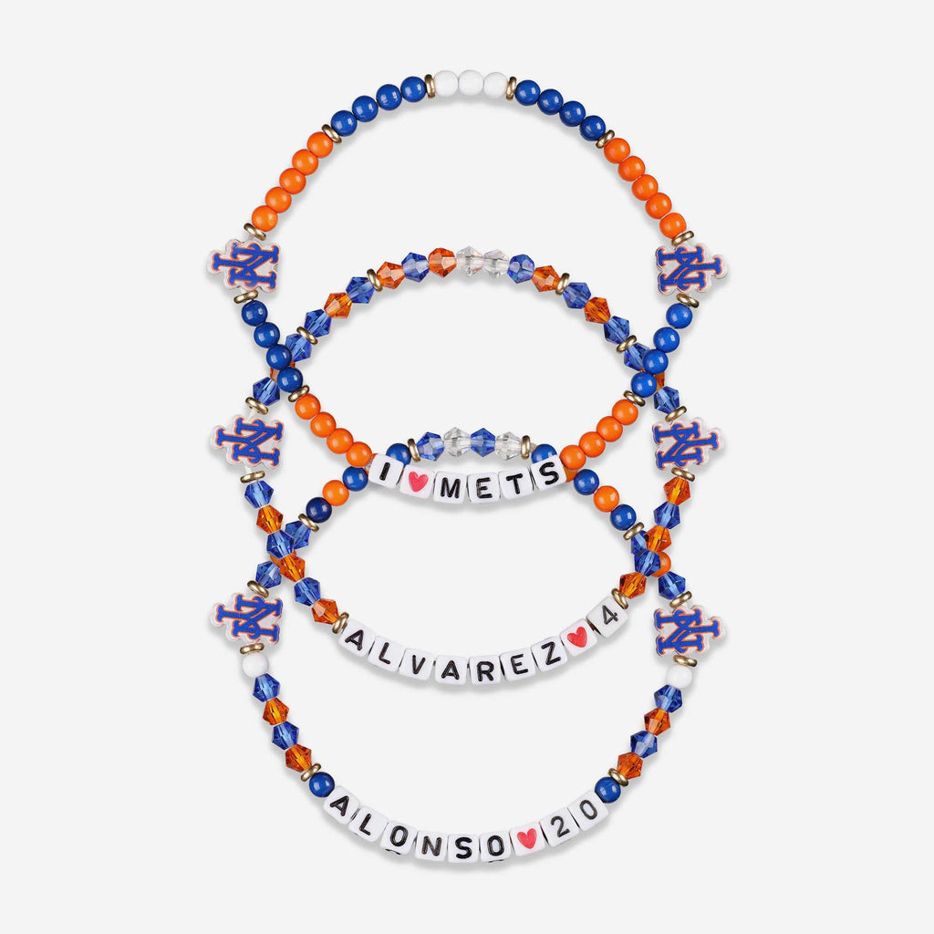 Pete Alonso & Francisco Alvarez New York Mets 3 Pack Player Friendship Bracelet FOCO - FOCO.com