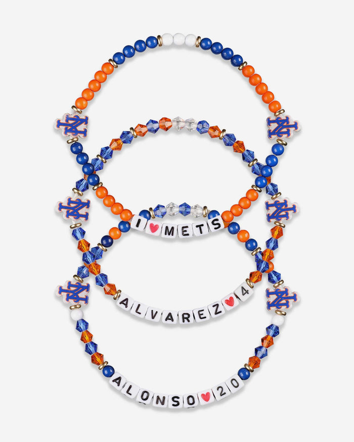 Pete Alonso & Francisco Alvarez New York Mets 3 Pack Player Friendship Bracelet FOCO - FOCO.com