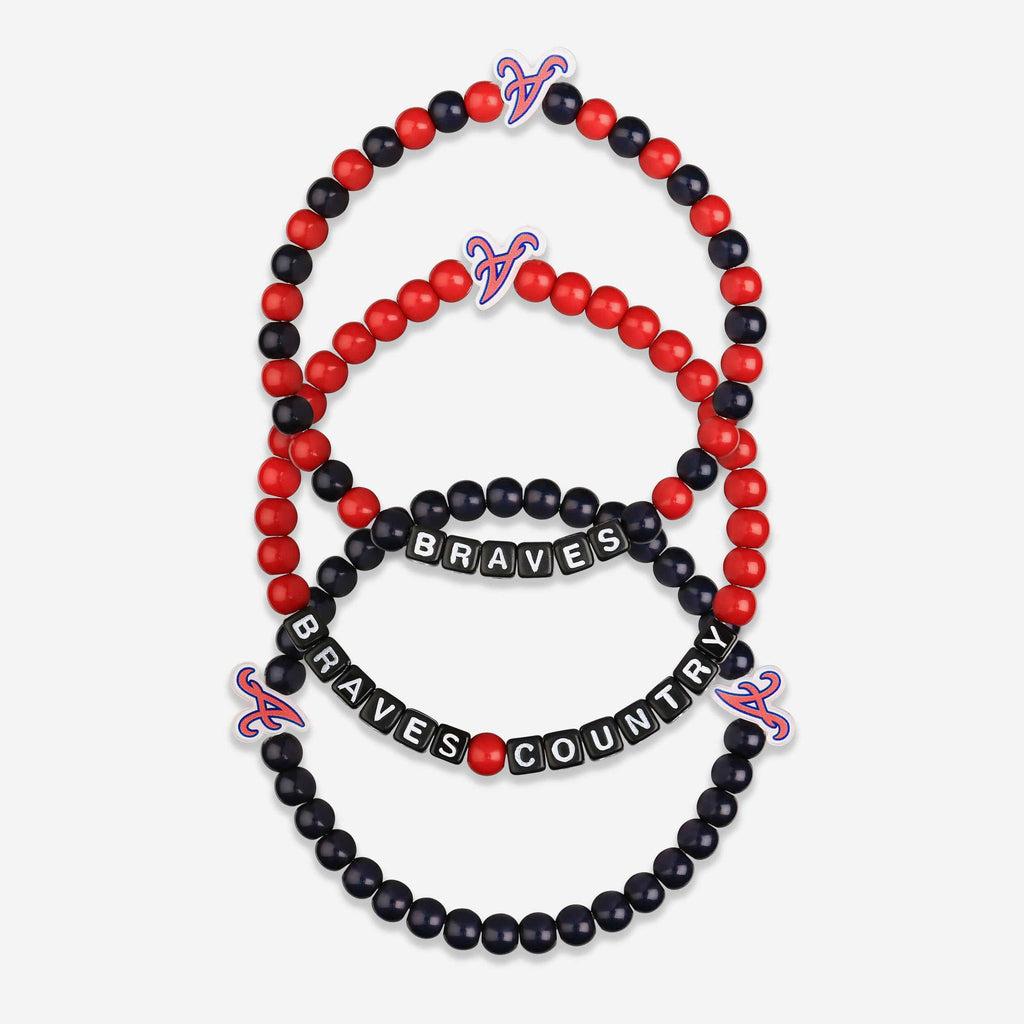 Atlanta Braves 3 Pack Beaded Friendship Bracelet FOCO - FOCO.com