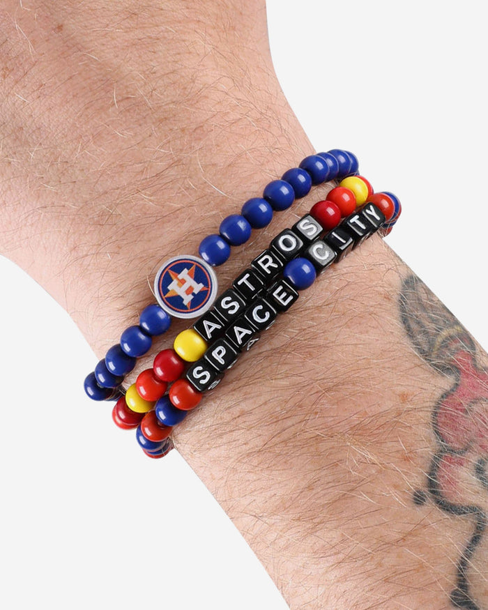 Houston Astros 3 Pack Beaded Friendship Bracelet FOCO - FOCO.com