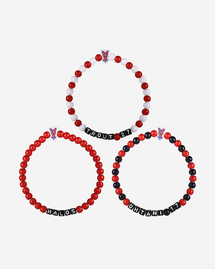 Shohei Ohtani & Mike Trout Los Angeles Angels 3 Pack Player Beaded Friendship Bracelet FOCO - FOCO.com