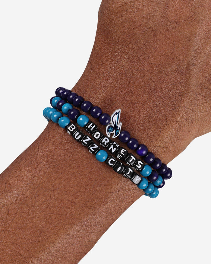 Charlotte Hornets 3 Pack Beaded Friendship Bracelet FOCO - FOCO.com