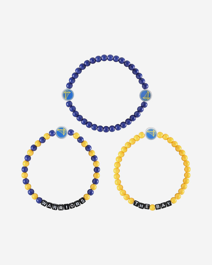 Golden State Warriors 3 Pack Beaded Friendship Bracelet FOCO - FOCO.com