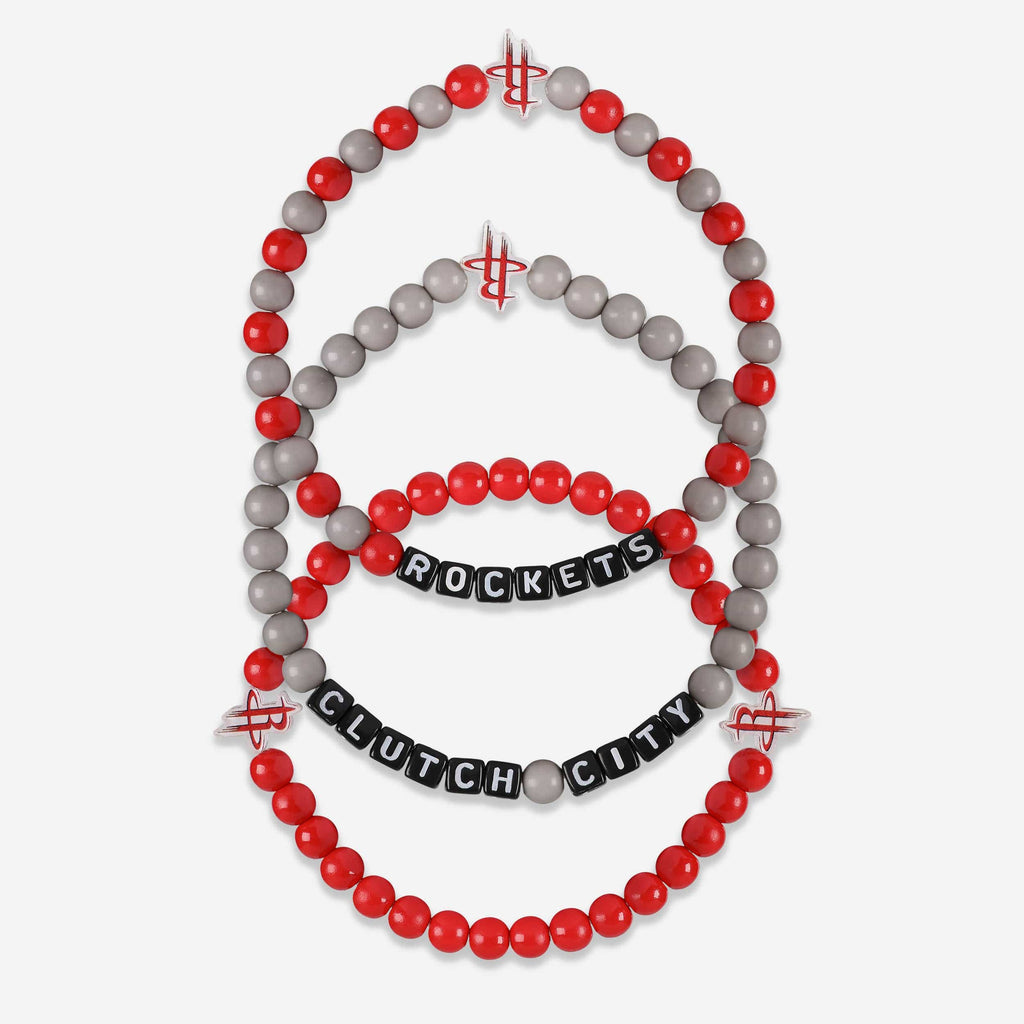 Houston Rockets 3 Pack Beaded Friendship Bracelet FOCO - FOCO.com