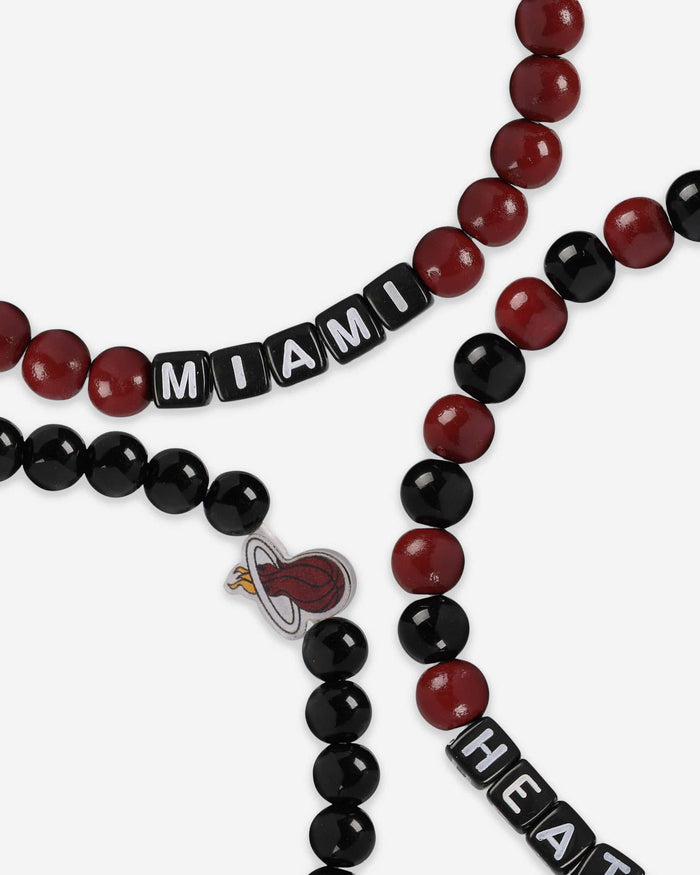 Miami Heat 3 Pack Beaded Friendship Bracelet FOCO - FOCO.com