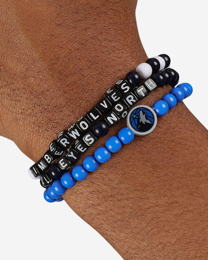 Minnesota Timberwolves 3 Pack Beaded Friendship Bracelet FOCO - FOCO.com