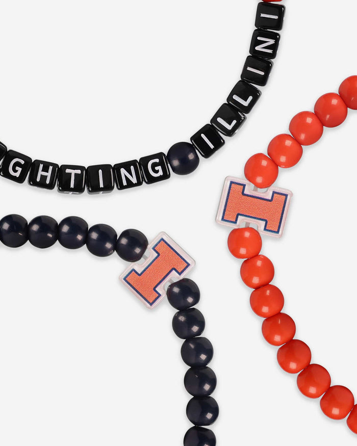 Illinois Fighting Illini 3 Pack Beaded Friendship Bracelet FOCO - FOCO.com