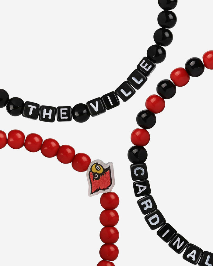 Louisville Cardinals 3 Pack Beaded Friendship Bracelet FOCO - FOCO.com
