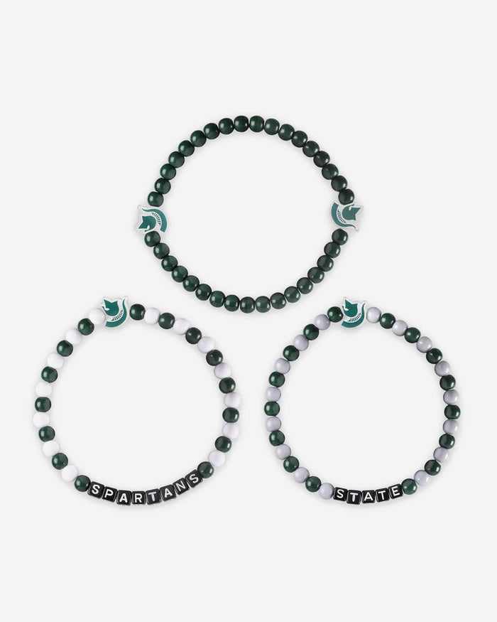 Michigan State Spartans 3 Pack Beaded Friendship Bracelet FOCO - FOCO.com