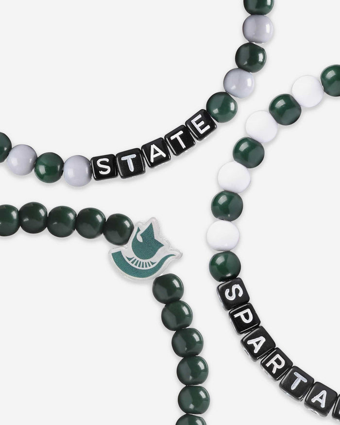 Michigan State Spartans 3 Pack Beaded Friendship Bracelet FOCO - FOCO.com