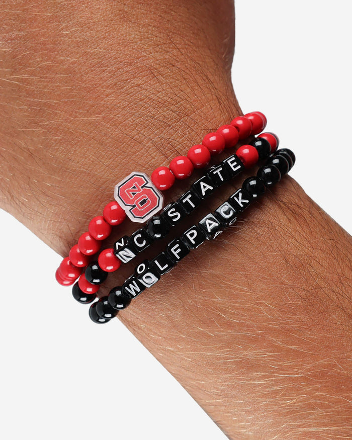 NC State Wolfpack 3 Pack Beaded Friendship Bracelet FOCO - FOCO.com