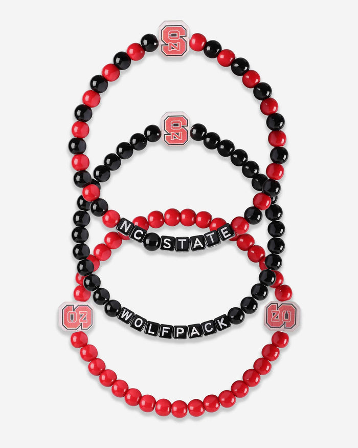 NC State Wolfpack 3 Pack Beaded Friendship Bracelet FOCO - FOCO.com