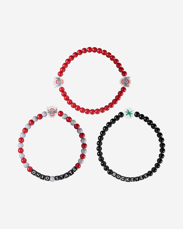 Ohio State Buckeyes 3 Pack Beaded Friendship Bracelet FOCO - FOCO.com