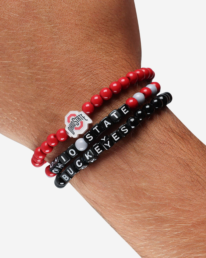 Ohio State Buckeyes 3 Pack Beaded Friendship Bracelet FOCO - FOCO.com