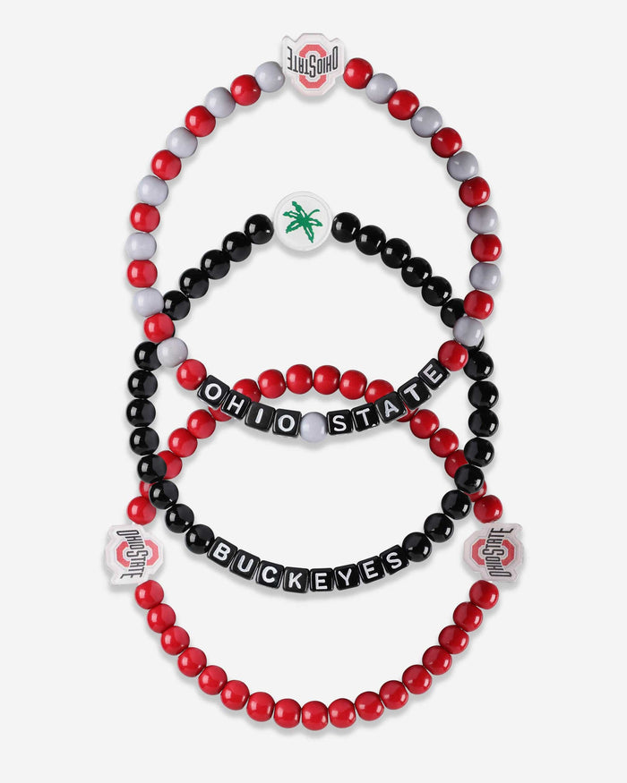 Ohio State Buckeyes 3 Pack Beaded Friendship Bracelet FOCO - FOCO.com