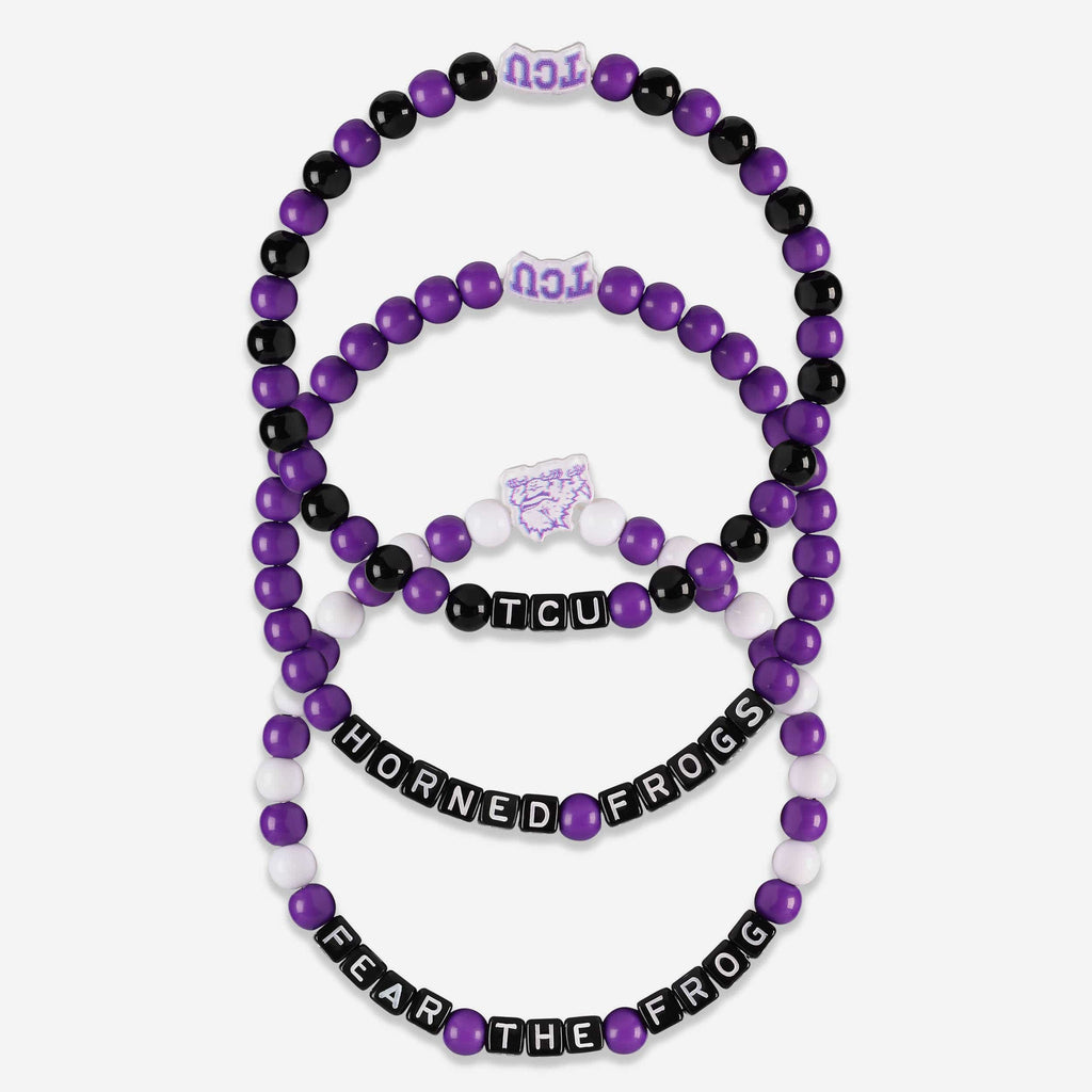 TCU Horned Frogs 3 Pack Beaded Friendship Bracelet FOCO - FOCO.com