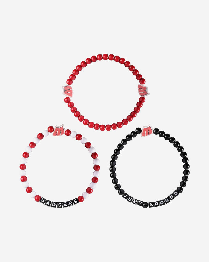 Wisconsin Badgers 3 Pack Beaded Friendship Bracelet FOCO - FOCO.com