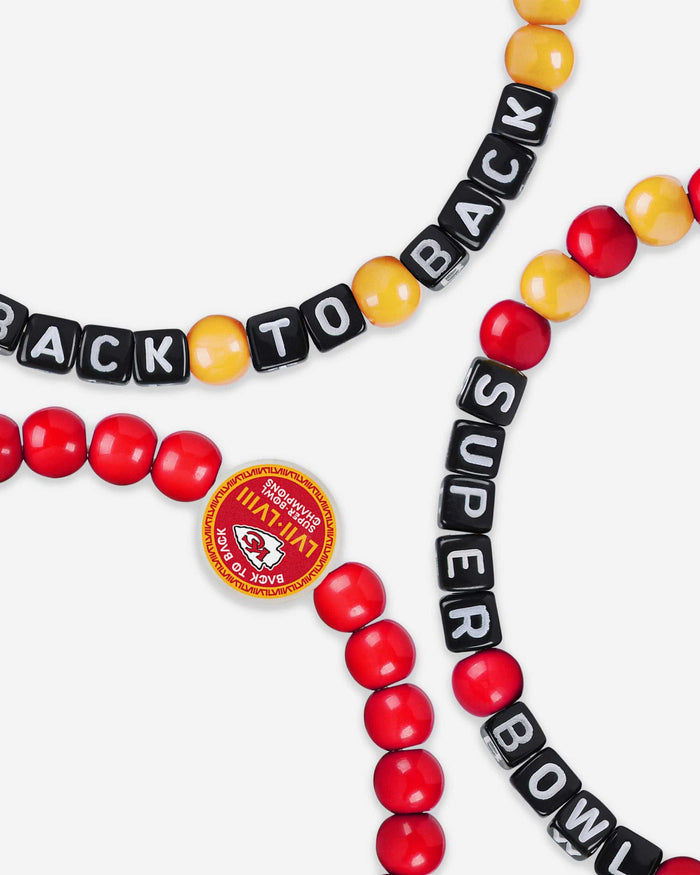 Kansas City Chiefs Super Bowl LVIII Champions 3 Pack Beaded Friendship Bracelet FOCO - FOCO.com