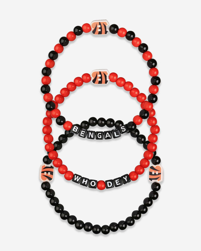 Cincinnati Bengals 3 Pack Beaded Friendship Bracelet FOCO - FOCO.com