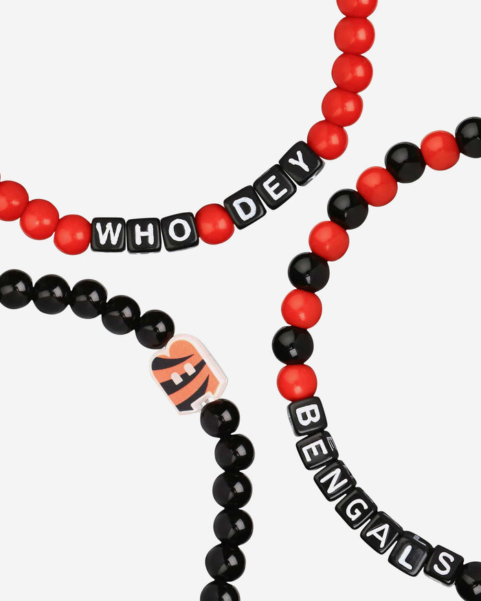 Cincinnati Bengals 3 Pack Beaded Friendship Bracelet FOCO - FOCO.com