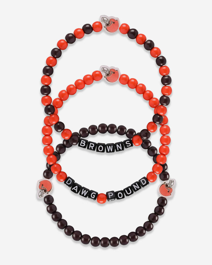 Cleveland Browns 3 Pack Beaded Friendship Bracelet FOCO - FOCO.com