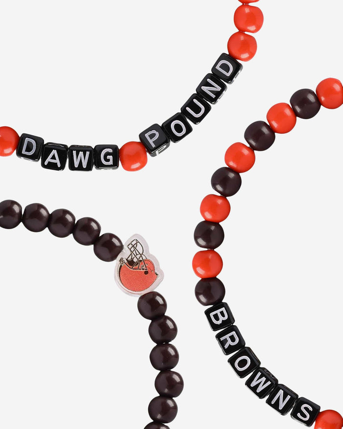 Cleveland Browns 3 Pack Beaded Friendship Bracelet FOCO - FOCO.com