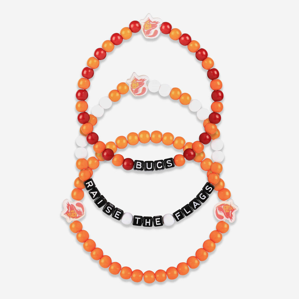 Tampa Bay Buccaneers Creamsicle 3 Pack Beaded Friendship Bracelet FOCO - FOCO.com