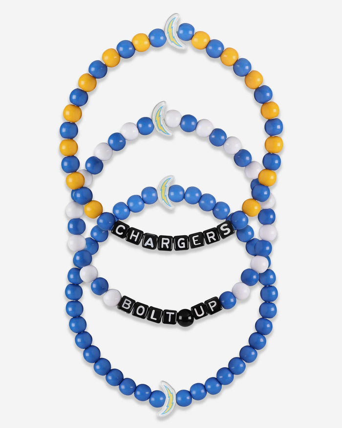 Los Angeles Chargers 3 Pack Beaded Friendship Bracelet FOCO - FOCO.com