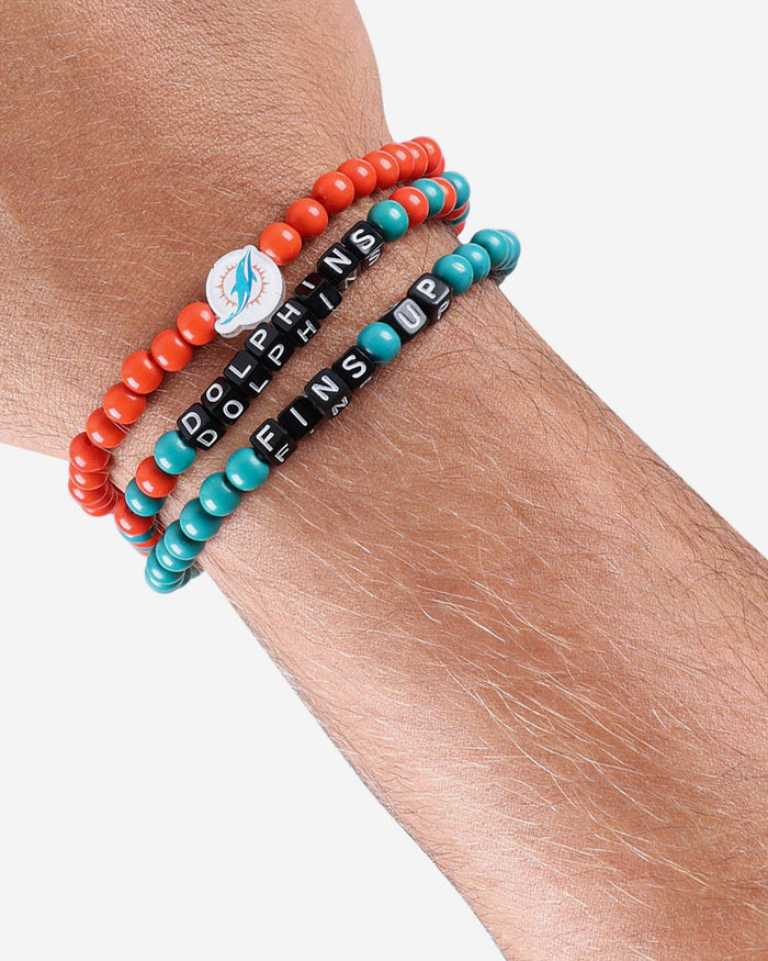 Miami Dolphins 3 Pack Beaded Friendship Bracelet FOCO - FOCO.com