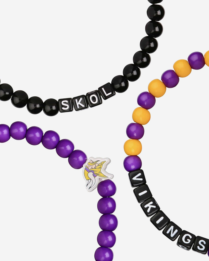 Minnesota Vikings 3 Pack Beaded Friendship Bracelet FOCO - FOCO.com