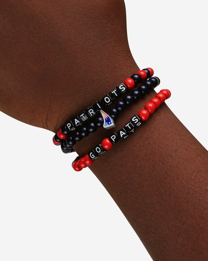 New England Patriots 3 Pack Beaded Friendship Bracelet FOCO - FOCO.com