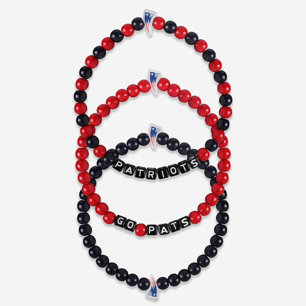 New England Patriots 3 Pack Beaded Friendship Bracelet FOCO - FOCO.com