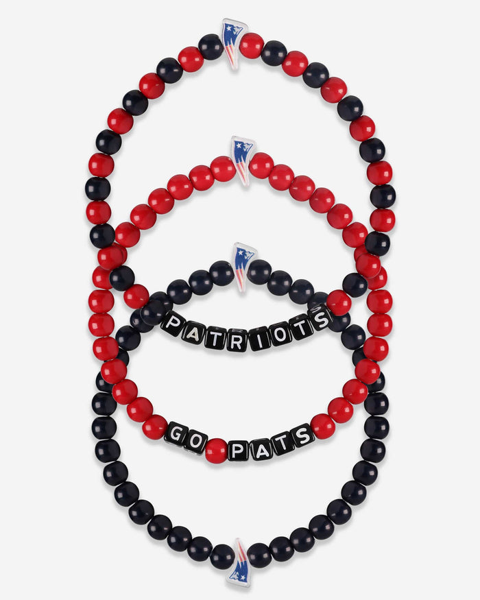 New England Patriots 3 Pack Beaded Friendship Bracelet FOCO - FOCO.com