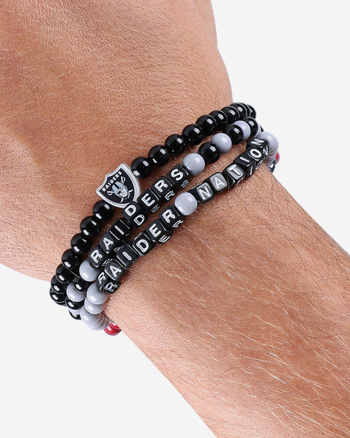 Las Vegas Raiders 3 Pack Beaded Friendship Bracelet FOCO - FOCO.com