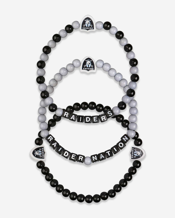 Las Vegas Raiders 3 Pack Beaded Friendship Bracelet FOCO - FOCO.com