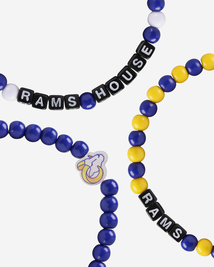 Los Angeles Rams 3 Pack Beaded Friendship Bracelet FOCO - FOCO.com