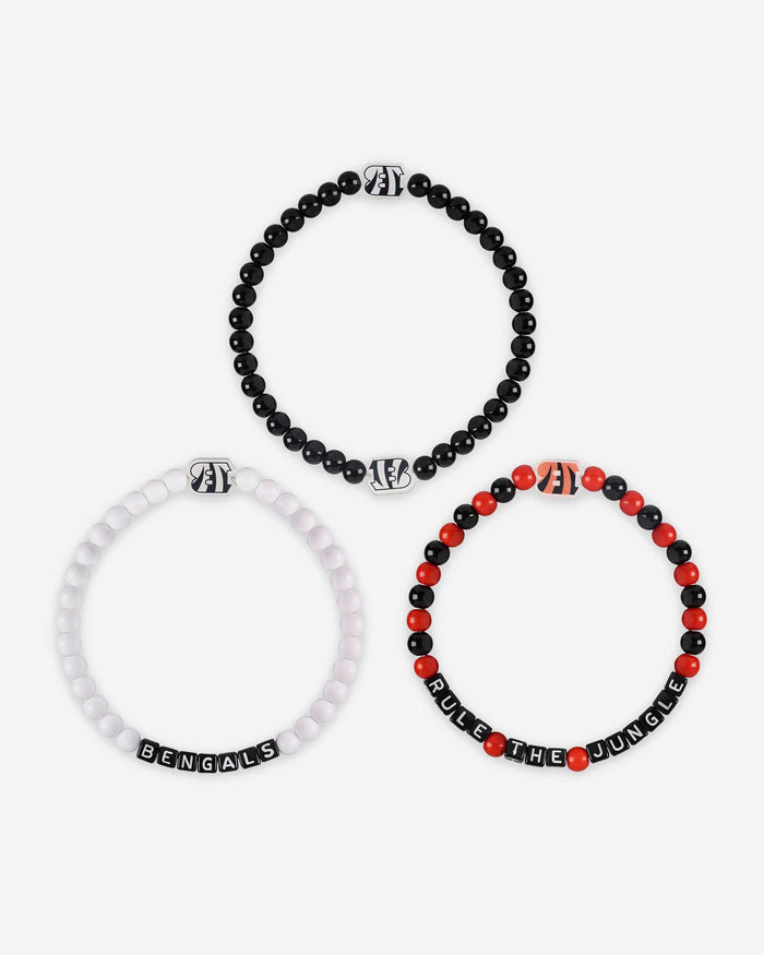 Cincinnati Bengals White 3 Pack Beaded Friendship Bracelet FOCO - FOCO.com