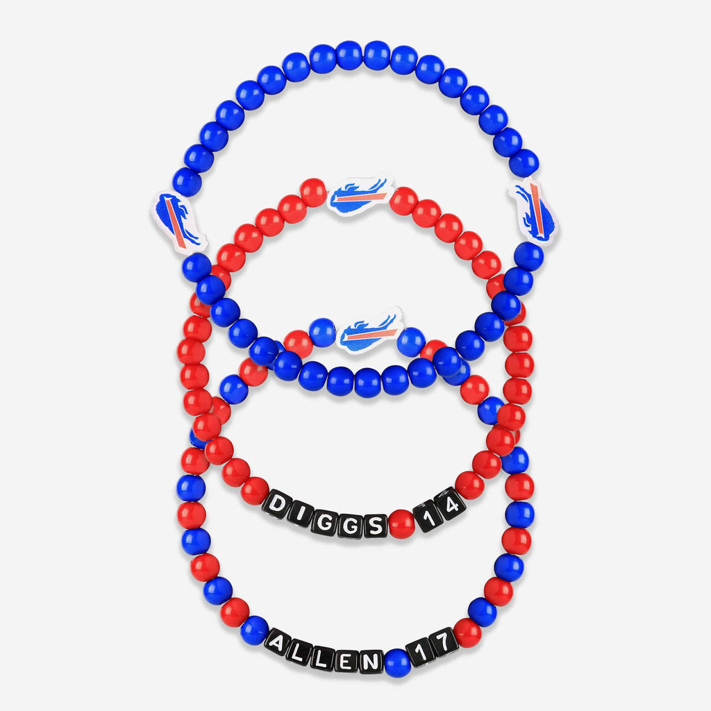 Josh Allen & Stefon Diggs Buffalo Bills 3 Pack Player Beaded Friendship Bracelet FOCO - FOCO.com