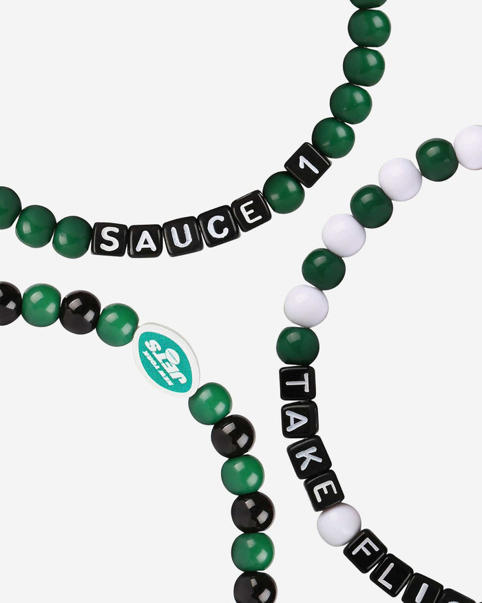 Aaron Rodgers & Sauce Gardner New York Jets 3 Pack Player Beaded Friendship Bracelet FOCO - FOCO.com