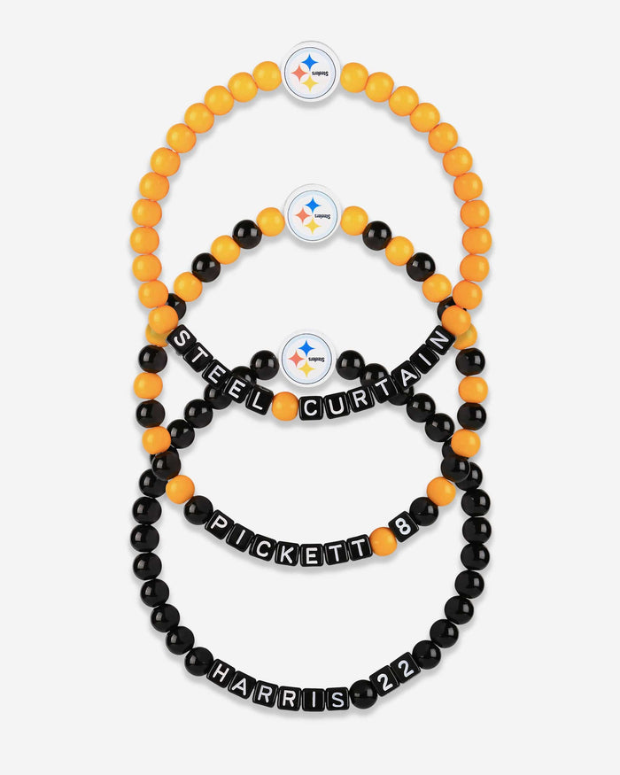 Kenny Pickett & Najee Harris Pittsburgh Steelers 3 Pack Player Beaded Friendship Bracelet FOCO - FOCO.com