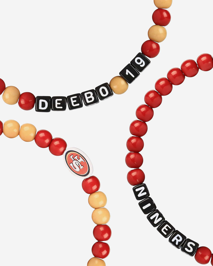 Deebo Samuel & Christian McCaffrey San Francisco 49ers 3 Pack Player Beaded Friendship Bracelet FOCO - FOCO.com