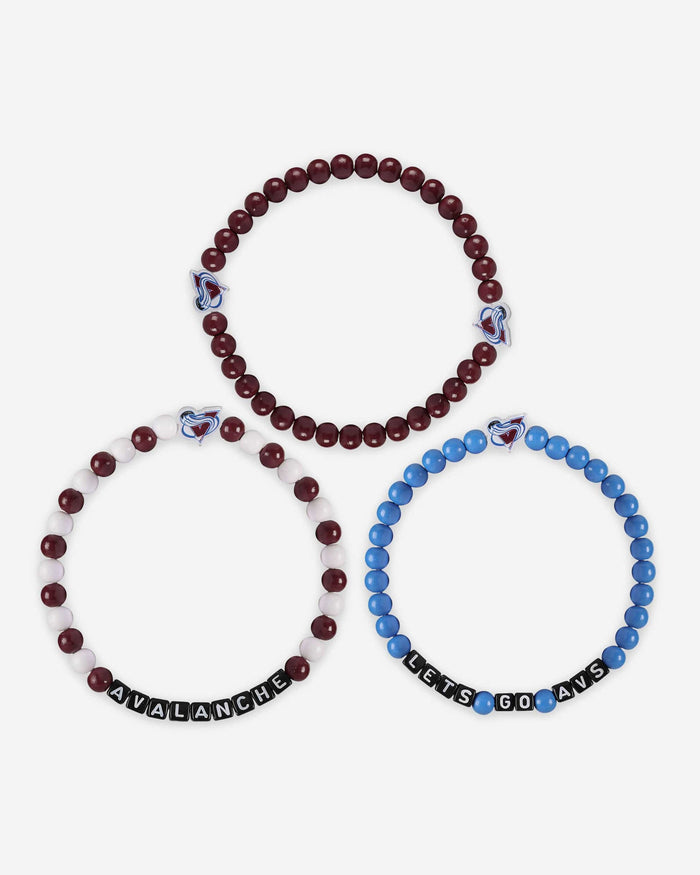 Colorado Avalanche 3 Pack Beaded Friendship Bracelet FOCO - FOCO.com